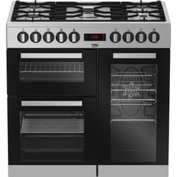 Beko PS235315DX four et cuisinière Gaz Noir, Acier inoxydable A