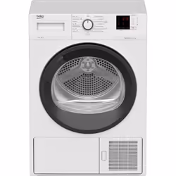 Beko DHS 7413 GA0, Pose libre, Charge avant, Pompe à chaleur, Blanc, Boutons, Rotatif, Tactile, Droite