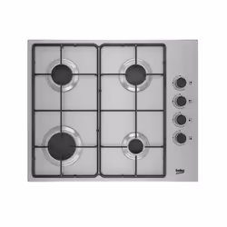 Beko HIGG 64103 SX, Acier inoxydable, Intégré, 60 cm, Gaz, Acier inoxydable, 4 zone(s)