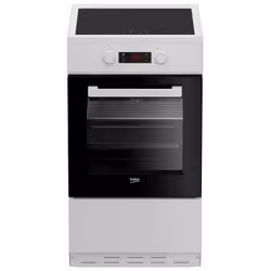 Beko FSM58301WC, Cuisinière, Noir, Blanc, Rotatif, Tactile, Blanc, Front / Top front, LCD
