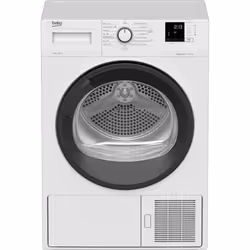Beko DHS 8413 GA1, Pose libre, Charge avant, Pompe à chaleur, Blanc, Boutons, Rotatif, Droite