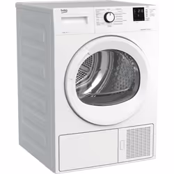 Beko DRX923W, Pose libre, Charge avant, Pompe à chaleur, Blanc, Boutons, Rotatif, Droite