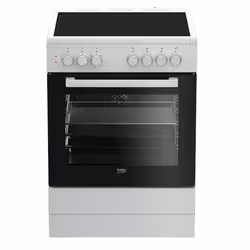 Beko FSE67100GWS, Cuisinière, Blanc, Rotatif, Blanc, Devant, Plaque avec zone à induction