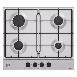 Beko HIAG64223SXE, Acier inoxydable, Intégré, 60 cm, Gaz, Acier inoxydable, 4 zone(s)