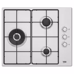Beko HIGG 63125 SCX, Acier inoxydable, Intégré, 61 cm, Gaz, Acier inoxydable, 3 zone(s)