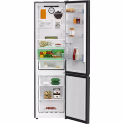 Beko B7RCNE408HXBR réfrigérateur-congélateur Pose libre 355 L A Noir, Acier inoxydable