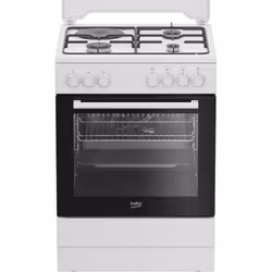 Cuisinière - Beko FBS63031WCS - 3 gaz 1 plaque chauffante - Four catalyse - Classe A