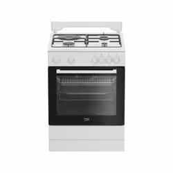 Beko FBS63121WD, Cuisinière, Blanc, Rotatif, Bas, Gaz, 4 zone(s)