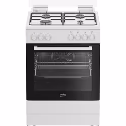 Beko FBE62011WC, Cuisinière, Blanc, Rotatif, Blanc, Devant, Gaz