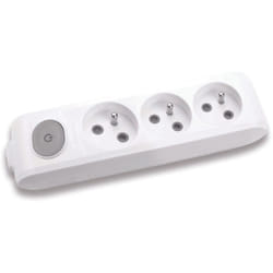 Panasonic - Multiprise x-tendia 3x Prise 2P+T (nf), Sans câble avec interrupteur on/off Blanche