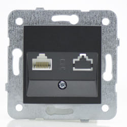 Vi-ko - Prise RJ45 noir - (Méca+touche) gamme Karre Novella