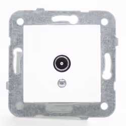 Cette prise TV blanc comprend le mécanisme et le bouton. Vous n'avez plus qu'à l'associer avec une plaque décorative (plastiq ...