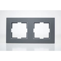 Vi-ko - Plaque de finition plastique fumé 2 postes 81x155x10mm