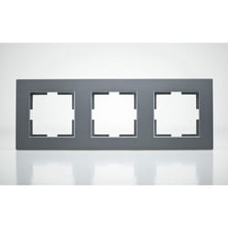 Vi-ko - Plaque de finition plastique fumé 3 postes 81x225x10mm
