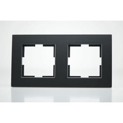 Vi-ko - Plaque de finition plastique noir 2 postes 81x155x10mm
