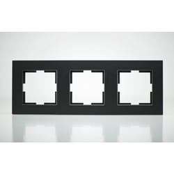 Vi-ko - Plaque de finition plastique noir 3 postes 81x225x10mm