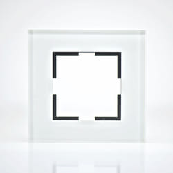 Plaque de finition verre blanc 1 poste 84x87x10mm