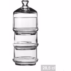 Bonbonnière - WADIGA - 3 Niveaux Empilables - Verre Transparent - H.285 cm - Dia.95 cm