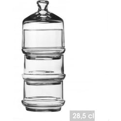 Bonbonnière - WADIGA - 3 Niveaux Empilables - Verre Transparent - H.285 cm - Dia.95 cm