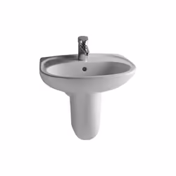 VitrA Normus, Evier mural, Ovale, Porcelaine, Blanc, 1 bols, 505 mm