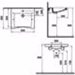 Lavabo - PMR - Rectangulaire - Céramique - 650x560mm - Blanc