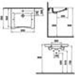 Lavabo - PMR - Rectangulaire - Céramique - 650x560mm - Blanc