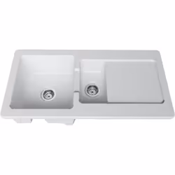 POINTS FORTS : > Évier encastrable 100x50 cm > Meuble sous évier 80 cm minimum > Evier vidage manuel > Évier réversible CARAC ...