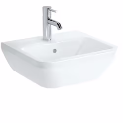 Caractéristiques du Lavabo 45x40 cm avec trou pour robinetterie au milieu, Blanc, Vitra Integra (7047-003-0001) : Marque : Vi ...