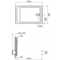 Vitra - Receveur de douche arkitekt carré 90x90cm antidérapant 5806L003M0578