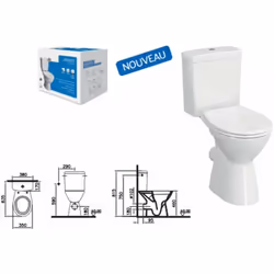 Normus Lift Pack WC à poser PMR OB, 65 cm, avec bride - Fournisseur: VITRA - Reference: 9836B003-7204 - - Pack WC Normus Lift ...