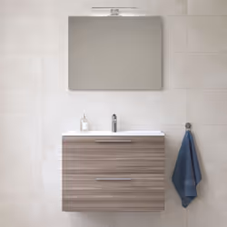 Description générale Aménagez votre salle de bain avec le meuble suspendu Mia de Idrobric, idéal pour les espaces réduits. Ce ...