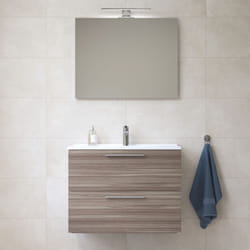 Mia ensemble avec meuble pré-assemblé 79x61x39,5 cm + miroir + lavabo en céramique + éclairage led, cordoba (MIASET80C) - Vitra