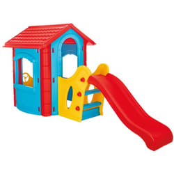 Maison de jeu en plastique avec toboggan HAPPY HOUSE WITH SLIDE