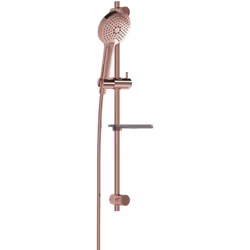 Ensemble de douche Aquaheat Bliss 3 jets cuivre avec barre, porte savon et flexible
