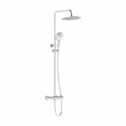 Les avantages de la colonne de douche Confort et sécurité grâce à la cartouche thermostatique : La colonne de douche est équi ...
