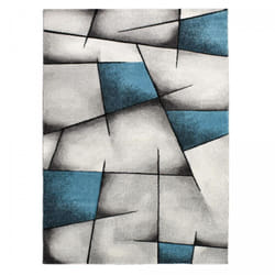 Tapis salon et chambre 160x230 turquoise rectangle tissé motif géométrique LYN8