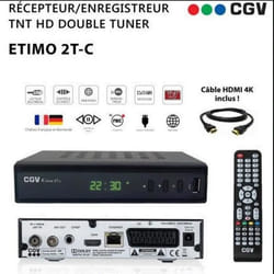 Décodeur TNT HD - CGV - Etimo 2T-c - Double Tuner - Enregistrement simultané - Compatible MPEG-4