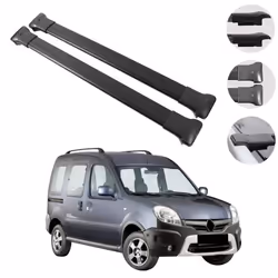 Barres de Toit Transversales pour Renault Kangoo 2008-2021 2pcs Alu Noir TÜV ABE