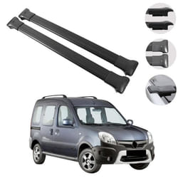 Barres de Toit Transversales pour Renault Kangoo 2008-2021 2pcs Alu Noir TÜV ABE