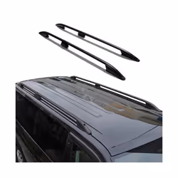 Barres de toit longitudinales pour VW T5 Transporter 2003-2015 L2 Long Alu Noir