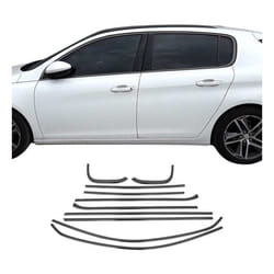 Garniture de Fenêtre pour Peugeot 308 HB 2013-2021 Acier Inox Foncé 10Pcs