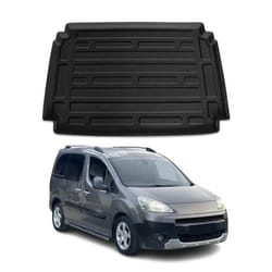 Tapis de Coffre pour Peugeot Partner Tepee II 2008-2015 en TPE Noir