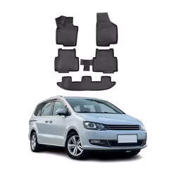 Tapis de sol pour Seat Alhambra 2015-2025 en caoutchouc TPE 3D Noir 5Pcs
