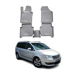 Tapis de sol pour VW Touran 2003-2015 en caoutchouc TPE 3D Gris 4Pcs