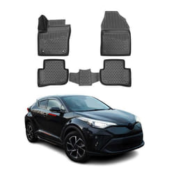 OMAC Tapis de sol pour Toyota C-HR 2016-2024 en caoutchouc Noir