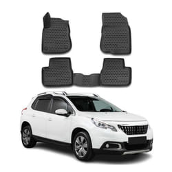 OMAC Tapis de sol pour Peugeot 2008 2013-2018 sur mesure en caoutchouc Noir
