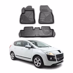 Tapis de sol pour Peugeot 3008 2010-2016 4 PCS TPE Noir