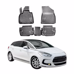 OMAC Tapis de sol pour Citroen DS5 2011-2018 sur mesure en caoutchouc Noir
