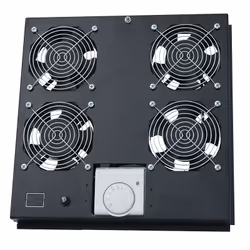 LogiLink FAS122B, Acier, Noir, 4 ventilateur(s), 115 cfm, 363 mm, 375 mm