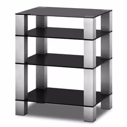 Sonorous RX 5040-B-INX, Support multimédia, Noir, Argent, Verre, 40 kg, 4 étagères, 810 mm